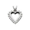 14K White Gold Round Diamond Heart Pendant 0.30ct