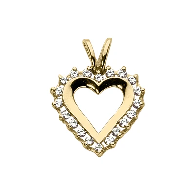14K White Gold Round Diamond Heart Pendant 0.30ct 4 14K White Gold Round Diamond Heart Pendant 0.30ct - Image 2