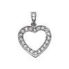 Small Heart Pendant 14K White Gold 0.42ct Round Diamonds