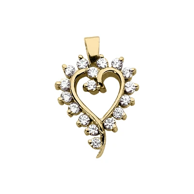 14K White Gold Round Diamond Heart Pendant 0.51ct 4 14K White Gold Round Diamond Heart Pendant 0.51ct - Image 2