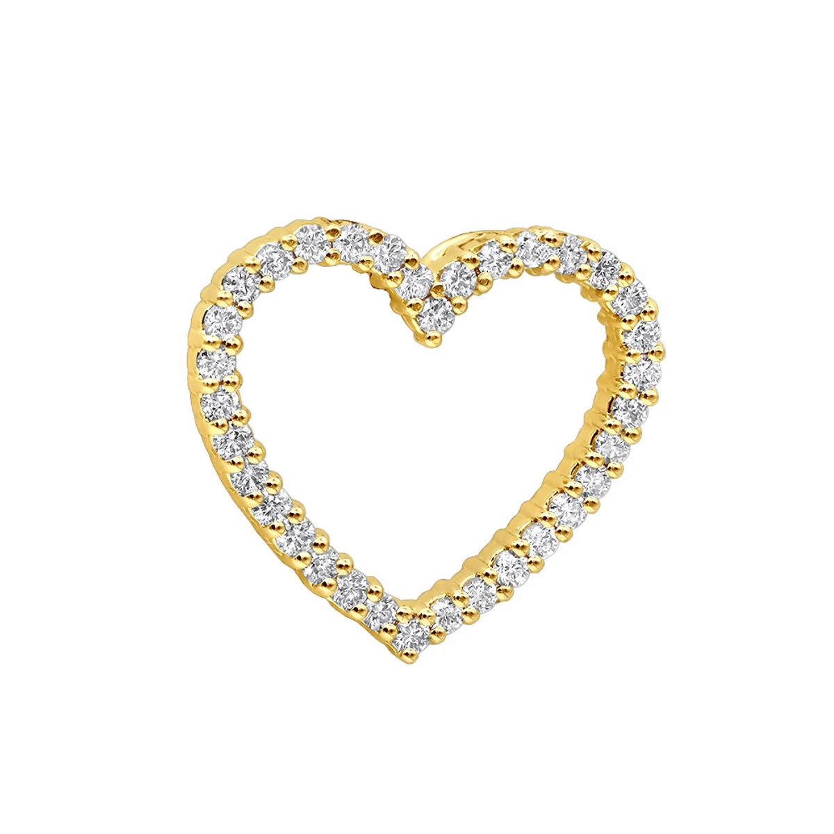 14K White Gold Round Diamond Heart Pendant 0.68ct 22.2mm 4 14K White Gold Round Diamond Heart Pendant 0.68ct 22.2mm - Image 2