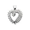 14K White Gold Round Diamond Heart Pendant 0.68ct