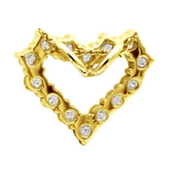 14K White Gold Round Diamond Open Heart Pendant 1.26ct Hidden Bail -Its Hot Jewelry Shop 14k gold round diamond heart pendant 126ct p 27817 back yellow 20220410