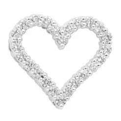14K White Gold Round Diamond Heart Pendant 1.68ct