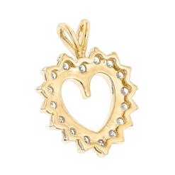 14K Yellow Gold Round Diamond Heart Pendant For Women 2.4ct Open Heart Design 11 14K Yellow Gold Round Diamond Heart Pendant For Women 2.4ct Open Heart Design -Its Hot Jewelry Shop 14k gold round diamond heart pendant 240ct p 27714 backye