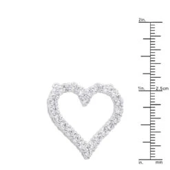14K White Gold Round Diamond Heart Pendant 3.60ct 29mm -Its Hot Jewelry Shop 14k gold round diamond heart pendant 360ct p 27692 rulerwh