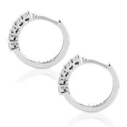 14K White Gold Round Diamond Huggie Earrings Hoops 0.33ct -Its Hot Jewelry Shop 14k gold round diamond huggie earrings hoops 033ct p 6033 backwh