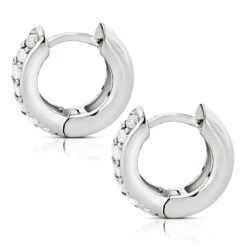 14K Yellow Gold Round Diamond Huggie Earrings Hoops 0.62ct -Its Hot Jewelry Shop 14k gold round diamond huggie earrings hoops 062ct p 6034 backwh