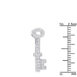 Small 14K White Gold Round Diamond Key Pendant For Women 0.25ct 17 Small 14K White Gold Round Diamond Key Pendant For Women 0.25ct -Its Hot Jewelry Shop 14k gold round diamond key pendant 025ct p 30616 rulerwh