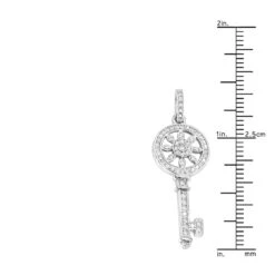 14K White Gold Round Diamond Key Pendant 0.33ct 14 14K White Gold Round Diamond Key Pendant 0.33ct -Its Hot Jewelry Shop 14k gold round diamond key pendant 033ct p 30607 rulerwh
