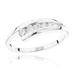 14K White Gold Round Diamond Ladies Ring 0.31ct