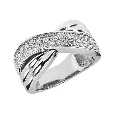 14K White Gold Round Diamond Ladies Ring 0.56ct 9.7mm 3 14K White Gold Round Diamond Ladies Ring 0.56ct 9.7mm