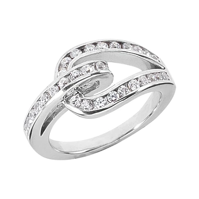 14K White Gold Round Diamond Ladies Ring 0.62ct 3 14K White Gold Round Diamond Ladies Ring 0.62ct