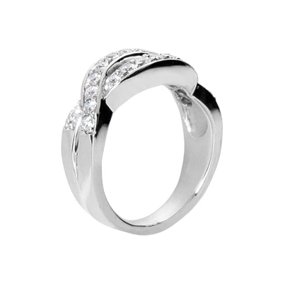 14K White Gold Round Diamond Ladies Ring 0.66ct 8.5mm 5 14K White Gold Round Diamond Ladies Ring 0.66ct 8.5mm - Image 3
