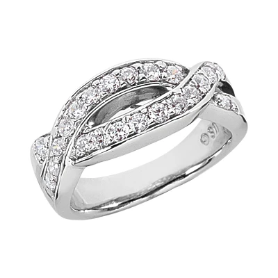 14K White Gold Round Diamond Ladies Ring 0.66ct 8.5mm 3 14K White Gold Round Diamond Ladies Ring 0.66ct 8.5mm