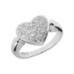 14K White Gold Round Diamond Ladies Ring 0.66ct 11.6mm