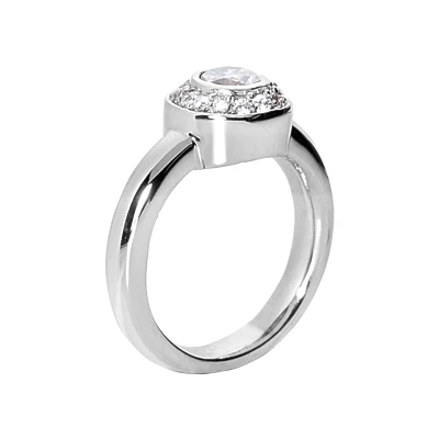 Thin 14K White Gold Round Diamond Ladies Ring 0.71ct 5 Thin 14K White Gold Round Diamond Ladies Ring 0.71ct - Image 3
