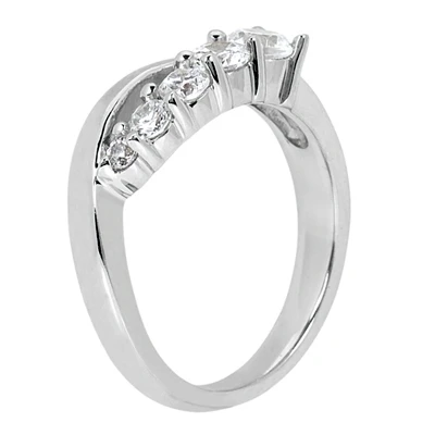 14K White Gold Round Diamond Ladies Ring 0.75ct 7.3mm 4 14K White Gold Round Diamond Ladies Ring 0.75ct 7.3mm - Image 2