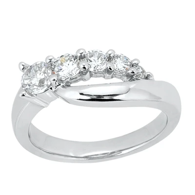 14K White Gold Round Diamond Ladies Ring 0.75ct 7.3mm 3 14K White Gold Round Diamond Ladies Ring 0.75ct 7.3mm
