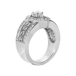 14K White Gold Round Diamond Ladies Ring 0.91ct 13.3mm 8 14K White Gold Round Diamond Ladies Ring 0.91ct 13.3mm -Its Hot Jewelry Shop 14k gold round diamond ladies ring 091ct p 29387 back white