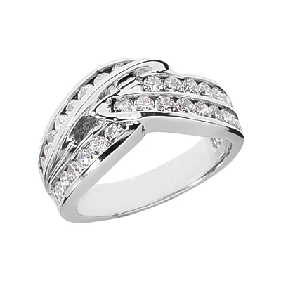 14K White Gold Round Diamond Ladies Ring 1.08ct 3 14K White Gold Round Diamond Ladies Ring 1.08ct