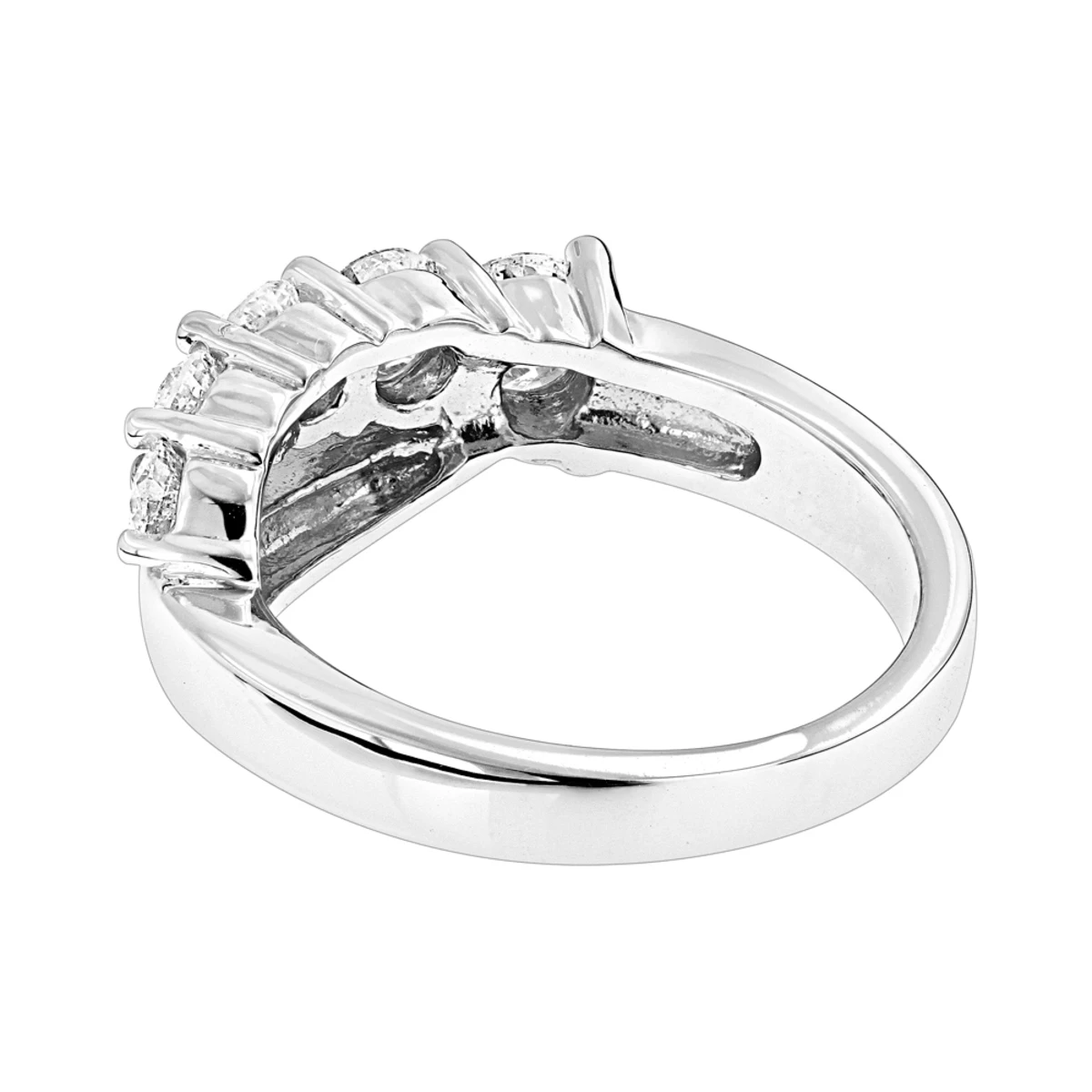14K White Gold Round Diamond Ladies Ring 1.25ct 8.3mm 6 14K White Gold Round Diamond Ladies Ring 1.25ct 8.3mm - Image 4