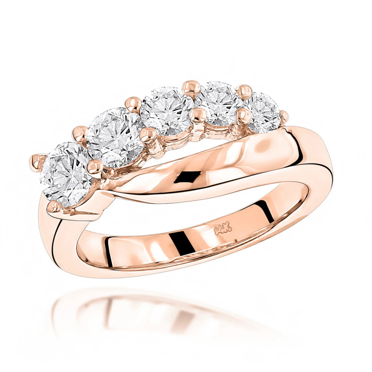 14K White Gold Round Diamond Ladies Ring 1.25ct 8.3mm 5 14K White Gold Round Diamond Ladies Ring 1.25ct 8.3mm - Image 3