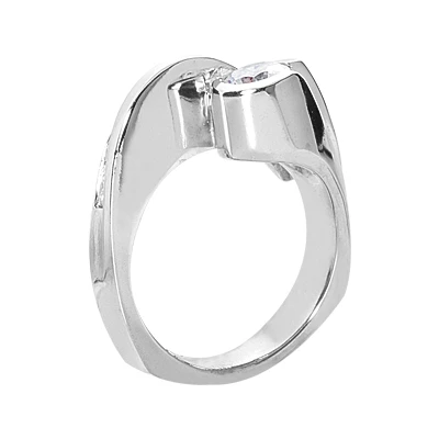 14K White Gold Round Diamond Ladies Ring 1.26ct 12.7mm 5 14K White Gold Round Diamond Ladies Ring 1.26ct 12.7mm - Image 3