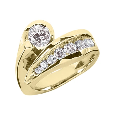14K White Gold Round Diamond Ladies Ring 1.26ct 12.7mm 4 14K White Gold Round Diamond Ladies Ring 1.26ct 12.7mm - Image 2