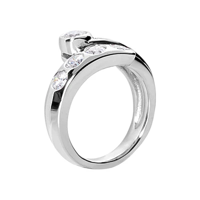 14K White Gold Round Diamond Ladies Ring 1.32ct 13.6mm 5 14K White Gold Round Diamond Ladies Ring 1.32ct 13.6mm - Image 3