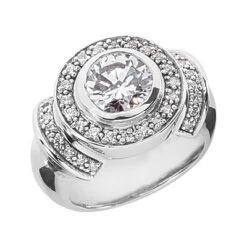 14K White Gold Round Diamond Ladies Ring 1.34ct