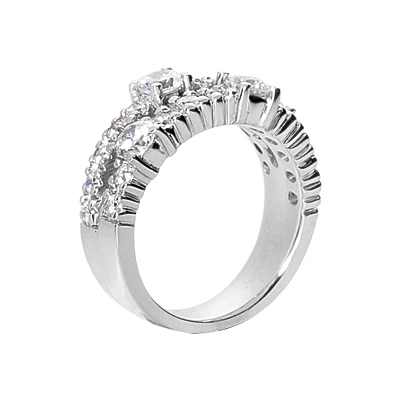 14K White Gold Round Diamond Ladies Ring 1.40ct 8.6mm 5 14K White Gold Round Diamond Ladies Ring 1.40ct 8.6mm - Image 3