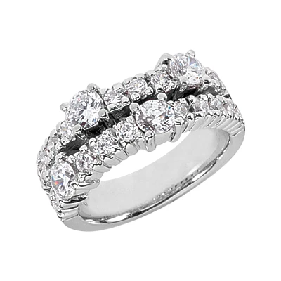 14K White Gold Round Diamond Ladies Ring 1.40ct 8.6mm 3 14K White Gold Round Diamond Ladies Ring 1.40ct 8.6mm