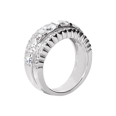 14K White Gold Round Diamond Ladies Ring 1.61ct 8.9mm 5 14K White Gold Round Diamond Ladies Ring 1.61ct 8.9mm - Image 3