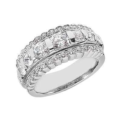 14K White Gold Round Diamond Ladies Ring 1.61ct 8.9mm 3 14K White Gold Round Diamond Ladies Ring 1.61ct 8.9mm