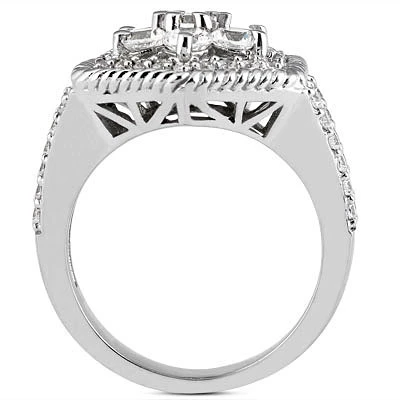 14K White Gold Round Diamond Ladies Ring 1.65ct 8.3mm 4 14K White Gold Round Diamond Ladies Ring 1.65ct 8.3mm - Image 2