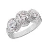 14K White Gold Round Diamond Ladies Ring 1.69ct 5.4mm