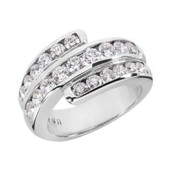 14K White Gold Round Diamond Ladies Ring 1.74ct