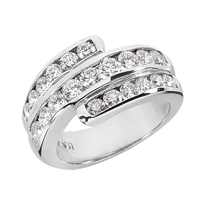 14K White Gold Round Diamond Ladies Ring 1.74ct 3 14K White Gold Round Diamond Ladies Ring 1.74ct