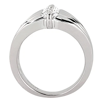 14K White Gold Round Diamond Ladies Ring 1ct 9.4mm 5 14K White Gold Round Diamond Ladies Ring 1ct 9.4mm - Image 3