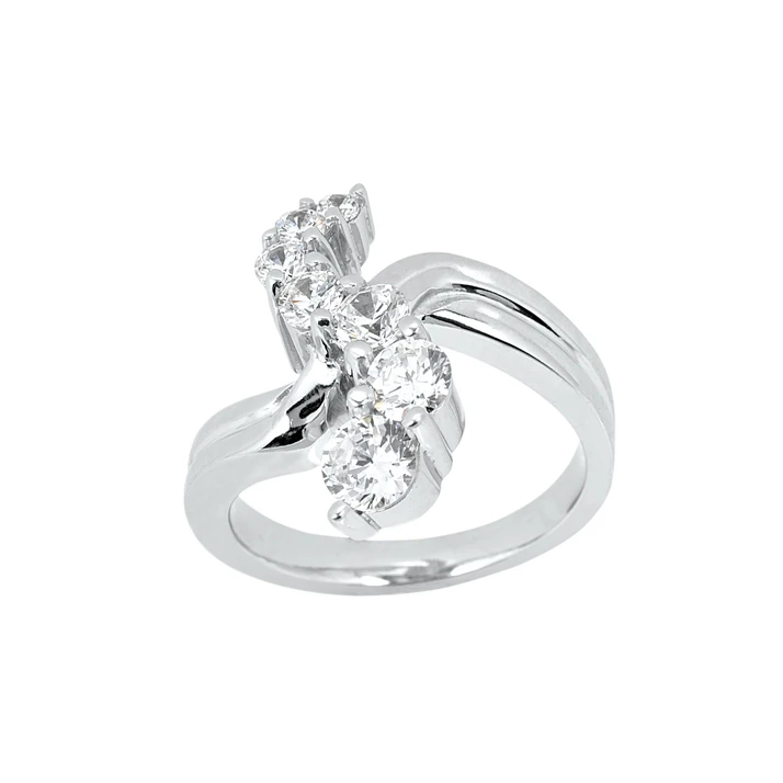 14K White Gold Round Diamonds Designer Ladies Ring 1ct 3 14K White Gold Round Diamonds Designer Ladies Ring 1ct