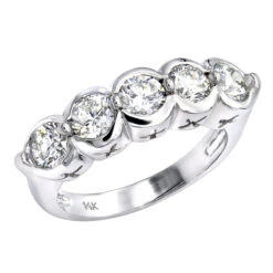 14K White Gold Round Diamond Ladies Ring 2.25ct 1/4in (7mm)