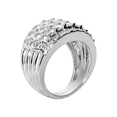 14K White Gold Round Diamond Ladies Ring 2.25ct 14.3mm 5 14K White Gold Round Diamond Ladies Ring 2.25ct 14.3mm - Image 3