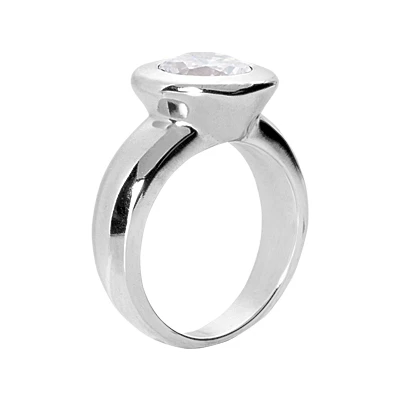 14K White Gold Round Diamond Ladies Ring 2.25ct 6.4mm 5 14K White Gold Round Diamond Ladies Ring 2.25ct 6.4mm - Image 3