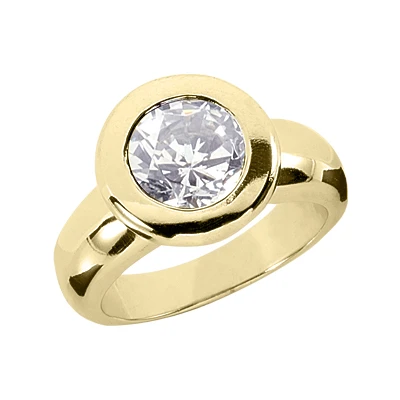 14K White Gold Round Diamond Ladies Ring 2.25ct 6.4mm 4 14K White Gold Round Diamond Ladies Ring 2.25ct 6.4mm - Image 2