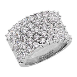 14K White Gold Round Diamond Ladies Ring 2.58ct