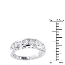 Thin 14K White Gold Round Diamond Ladies Wedding Ring 1.3ct -Its Hot Jewelry Shop 14k gold round diamond ladies wedding ring 13ct rulerwh