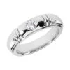 14K White Gold Round Diamond Men's Wedding Ring 0.40ct 6.4mm