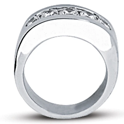 14K White Gold Round Diamond Men's Wedding Ring 1.35ct 4 14K White Gold Round Diamond Men's Wedding Ring 1.35ct - Image 2