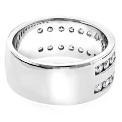 14K White Gold Round Diamond Men's Wedding Ring 2.08ct -Its Hot Jewelry Shop 14k gold round diamond mens wedding ring 208ct p 25528 backwh